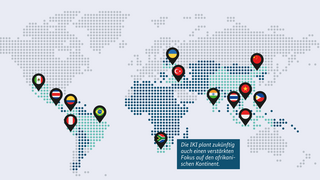 Weltkarte mit den IKI-Schwerpunktländern