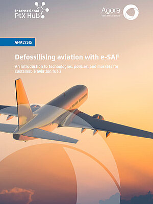 Cover Publikation giz Agora Defossiling Aviation with e-SAFt
