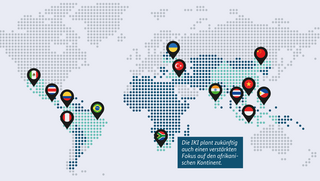 Weltkarte mit den IKI-Schwerpunktländern