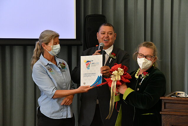 Minister Derek Klazen stellte den Statusbericht zur marinen Raumplanung vor. Foto: GIZ